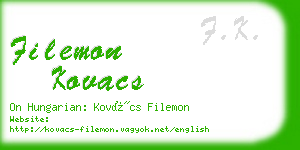 filemon kovacs business card